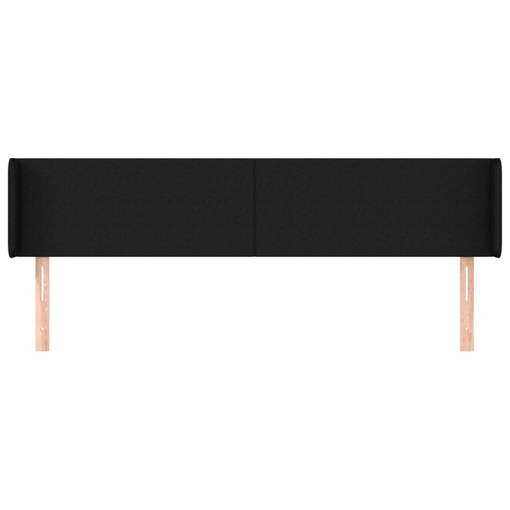 sengegavl med kanter 163x16x78/88 cm stof sort