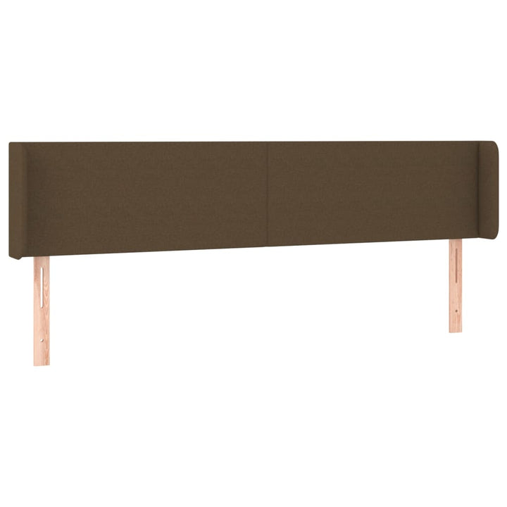 sengegavl med kanter 163x16x78/88 cm stof mørkebrun