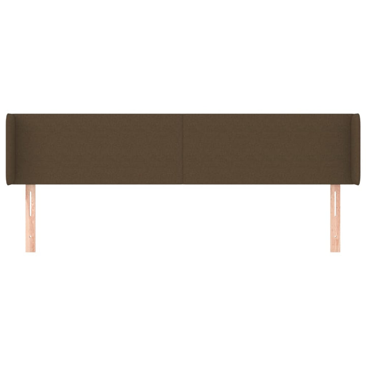 sengegavl med kanter 163x16x78/88 cm stof mørkebrun