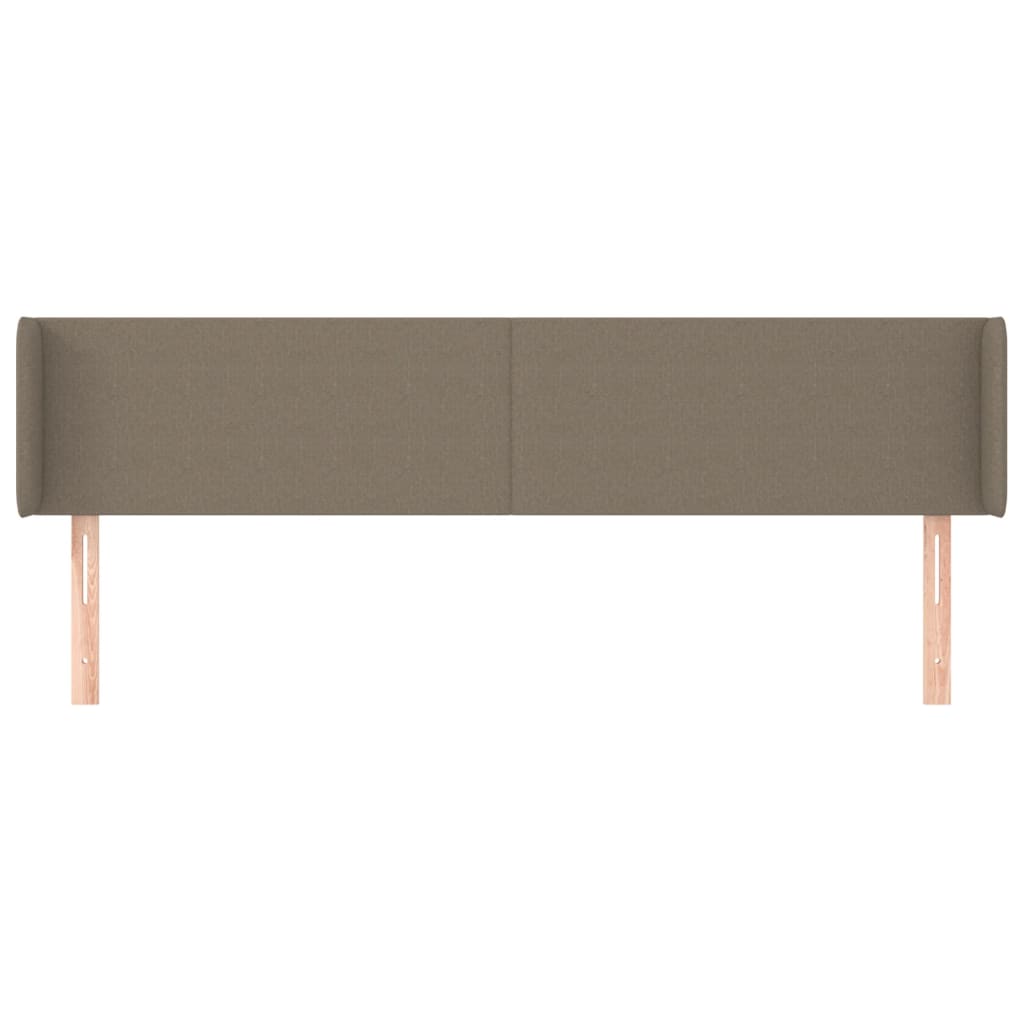 sengegavl med kanter 163x16x78/88 cm stof gråbrun
