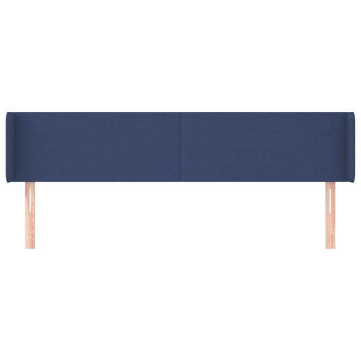 sengegavl med kanter 163x16x78/88 cm stof blå