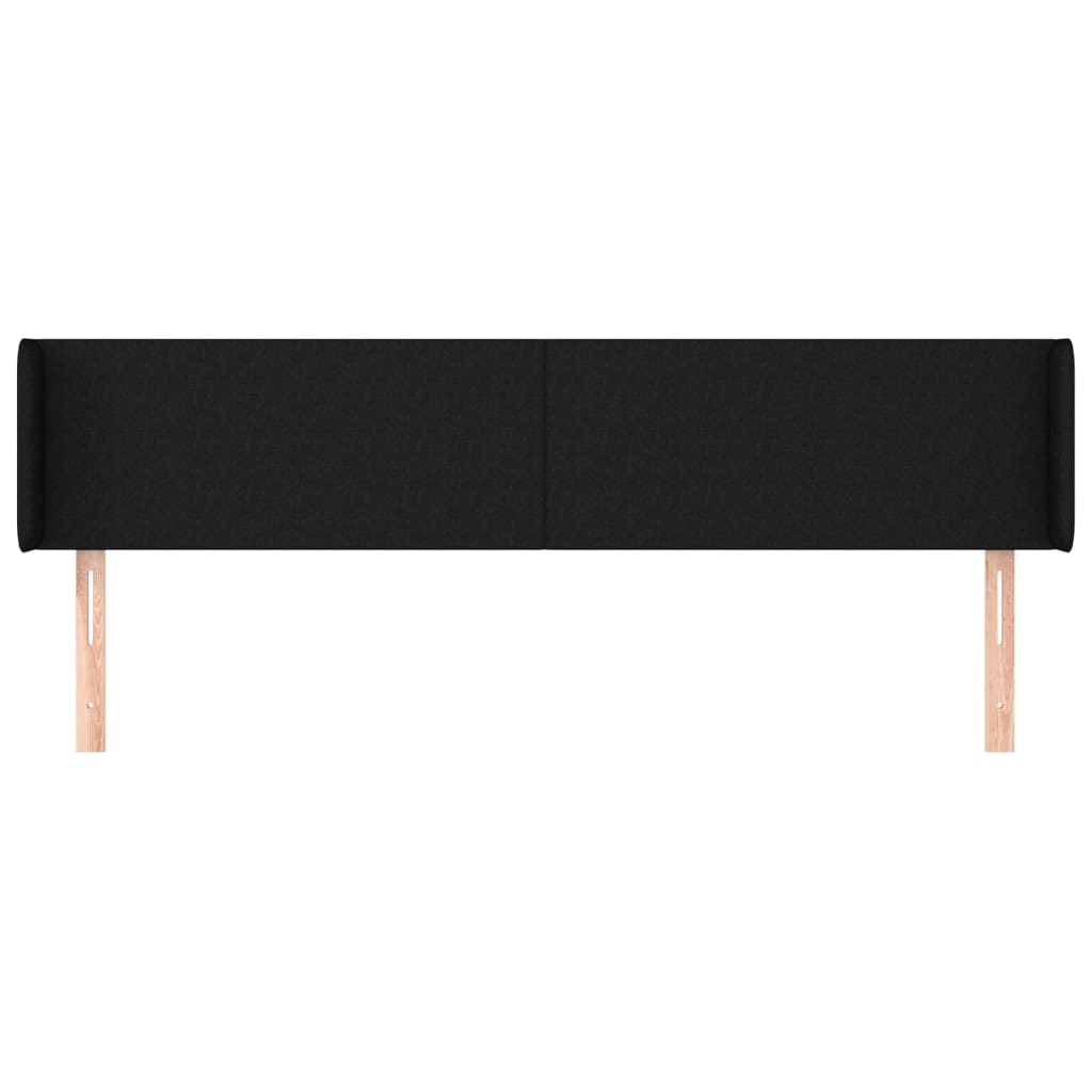 sengegavl med kanter 203x16x78/88 cm stof sort