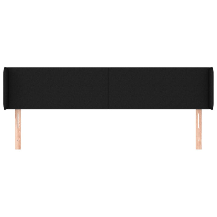 sengegavl med kanter 203x16x78/88 cm stof sort
