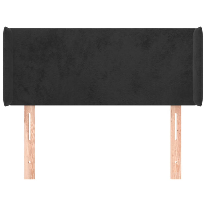 sengegavl med kanter 103x16x78/88 cm fløjl sort