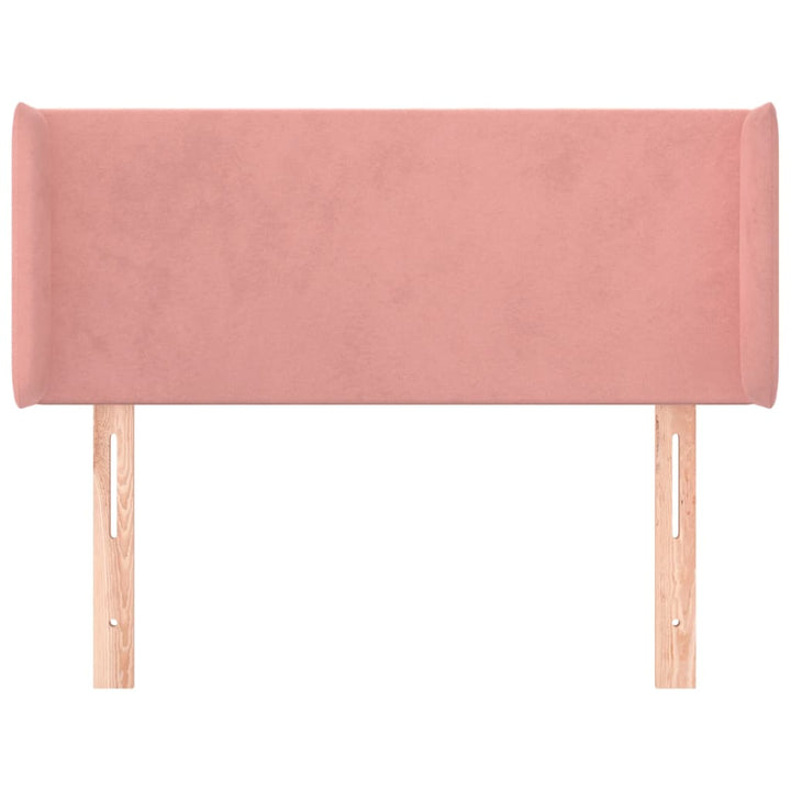sengegavl med kanter 103x16x78/88 cm fløjl lyserød