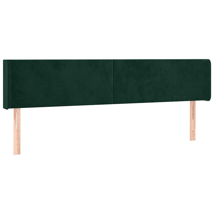 sengegavl med kanter 163x16x78/88 cm fløjl mørkegrøn