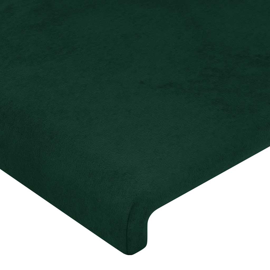 sengegavl med kanter 163x16x78/88 cm fløjl mørkegrøn
