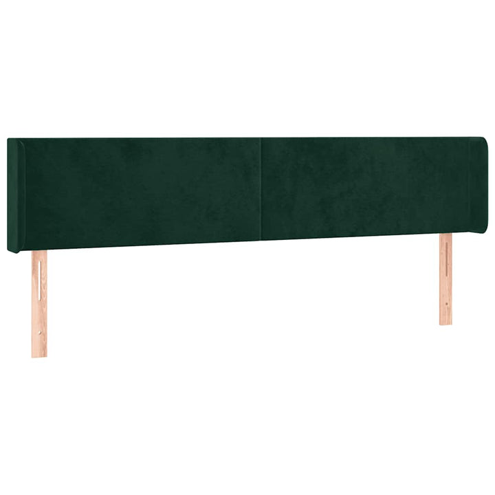 sengegavl med kanter 183x16x78/88 cm fløjl mørkegrøn