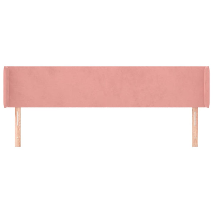 sengegavl med kanter 183x16x78/88 cm fløjl lyserød