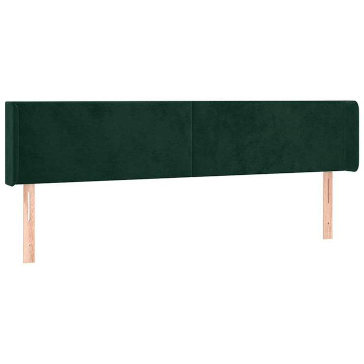 sengegavl med kanter 203x16x78/88 cm fløjl mørkegrøn