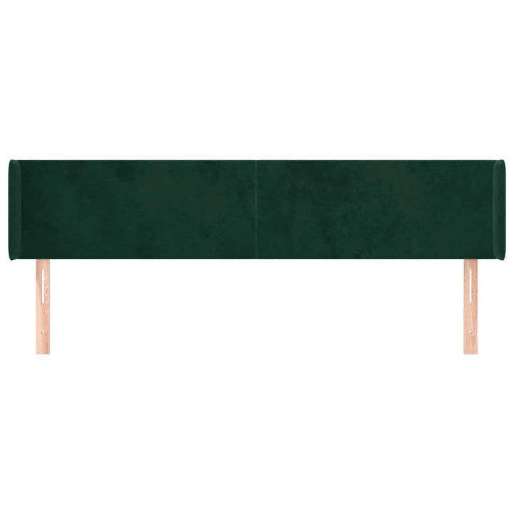 sengegavl med kanter 203x16x78/88 cm fløjl mørkegrøn