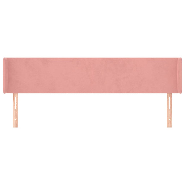sengegavl med kanter 203x16x78/88 cm fløjl lyserød