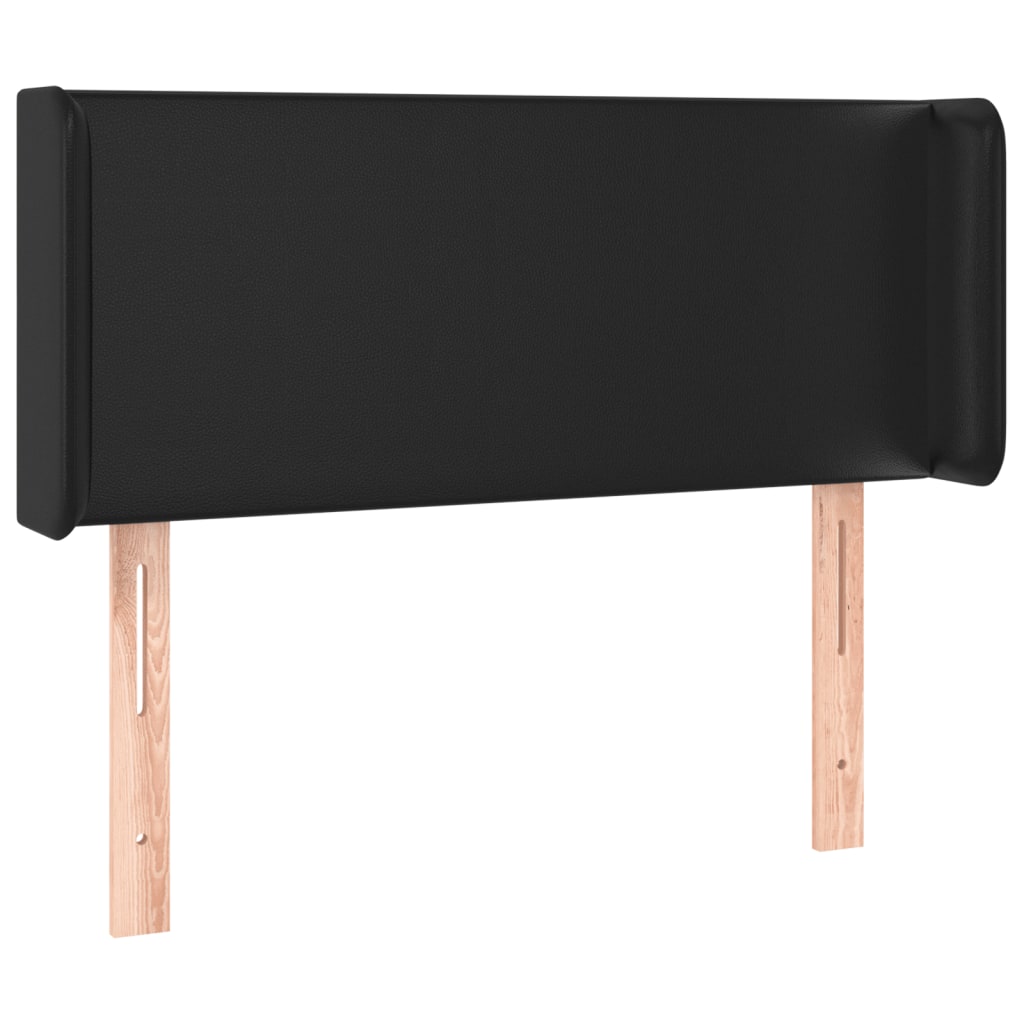 sengegavl med kanter 83x16x78/88 cm kunstlæder sort
