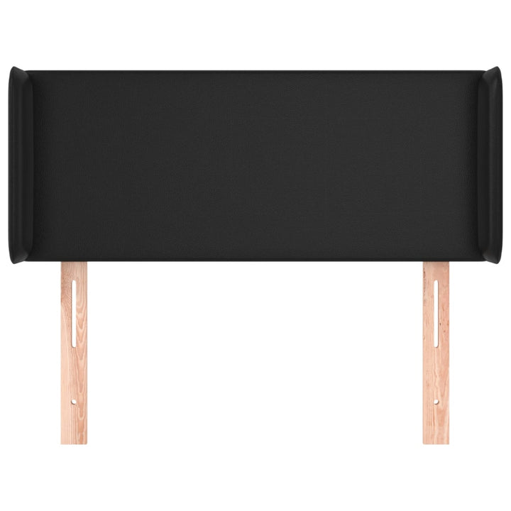 sengegavl med kanter 83x16x78/88 cm kunstlæder sort