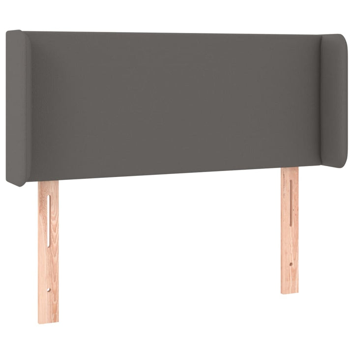 sengegavl med kanter 83x16x78/88 cm kunstlæder grå