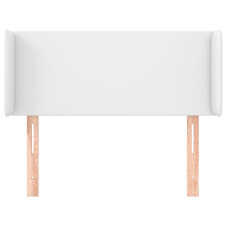 sengegavl med kanter 93x16x78/88 cm kunstlæder hvid