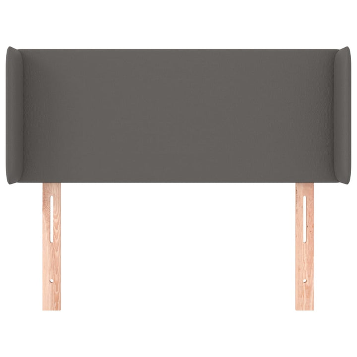 sengegavl med kanter 93x16x78/88 cm kunstlæder grå