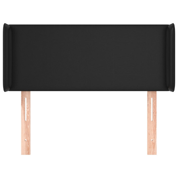 sengegavl med kanter 103x16x78/88 cm kunstlæder sort