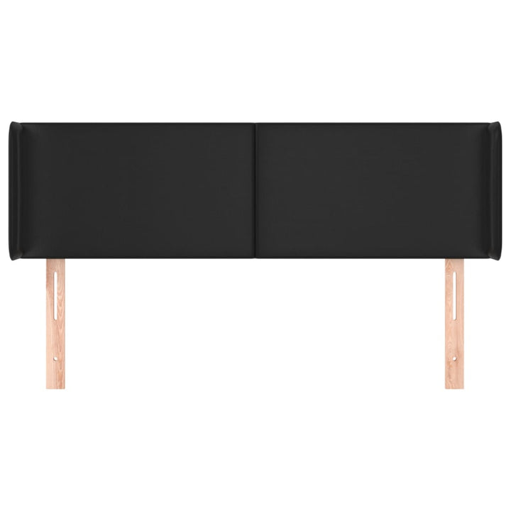 sengegavl med kanter 147x16x78/88 cm kunstlæder sort