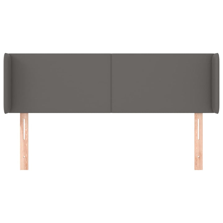 sengegavl med kanter 147x16x78/88 cm kunstlæder grå
