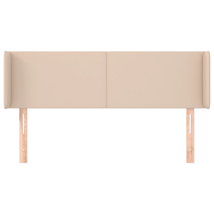 sengegavl med kanter 147x16x78/88 cm kunstlæder cappuccino