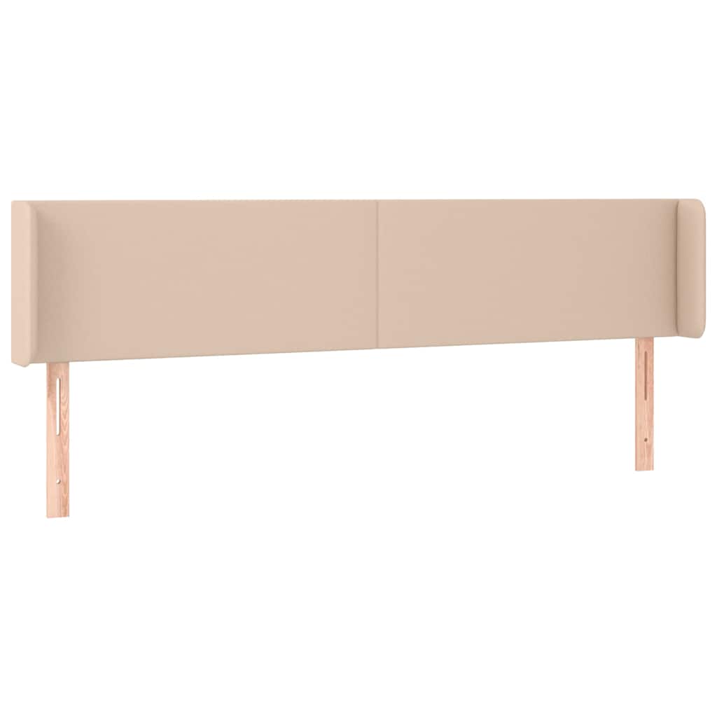 sengegavl med kanter 163x16x78/88 cm kunstlæder cappuccino