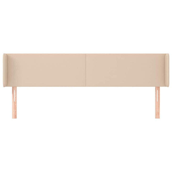 sengegavl med kanter 163x16x78/88 cm kunstlæder cappuccino