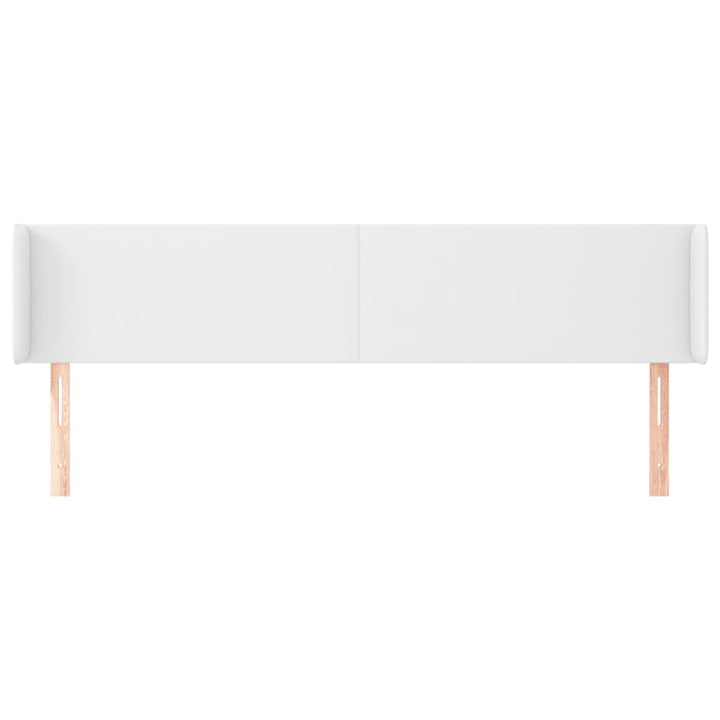 sengegavl med kanter 183x16x78/88 cm kunstlæder hvid