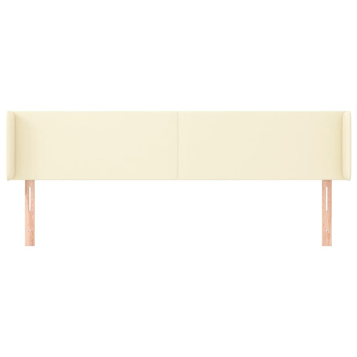 sengegavl med kanter 203x16x78/88 cm kunstlæder cremefarvet