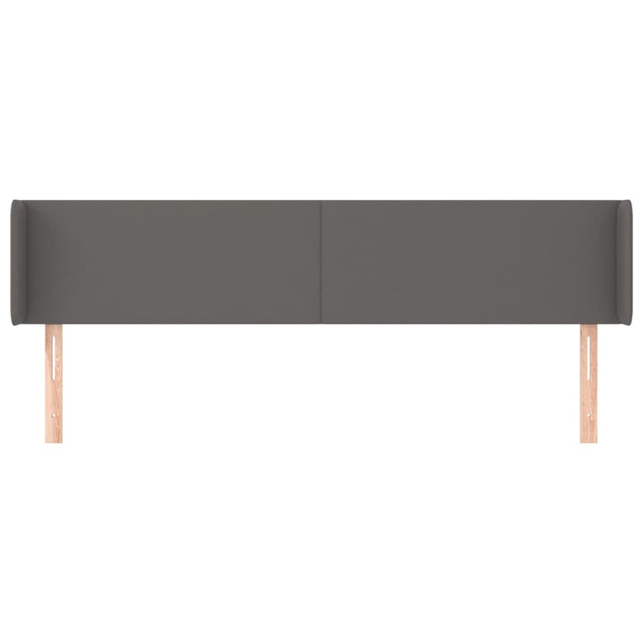 sengegavl med kanter 203x16x78/88 cm kunstlæder grå