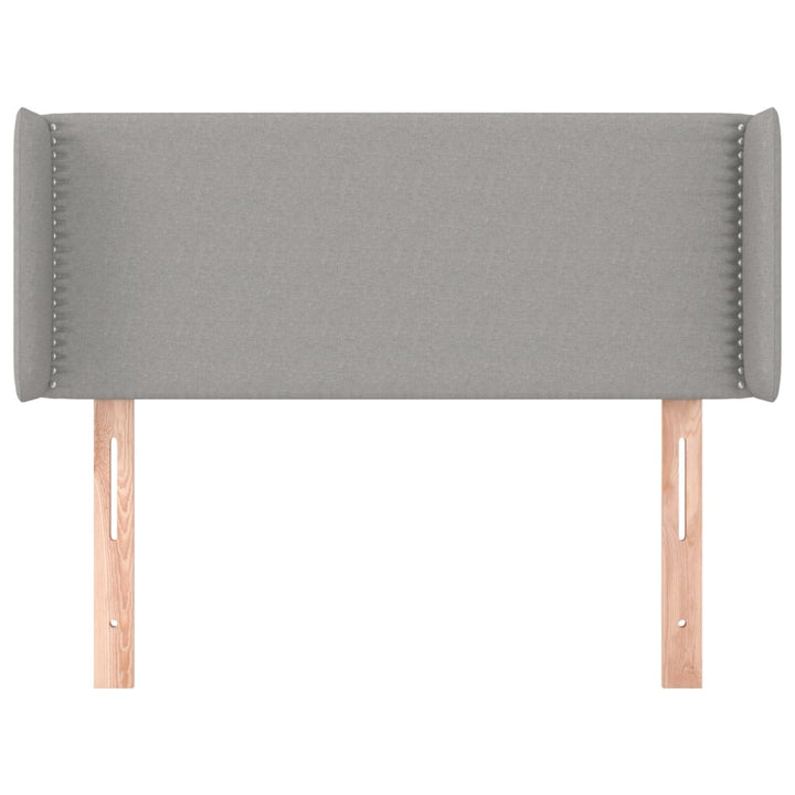 sengegavl med kanter 83x16x78/128 cm stof lysegrå
