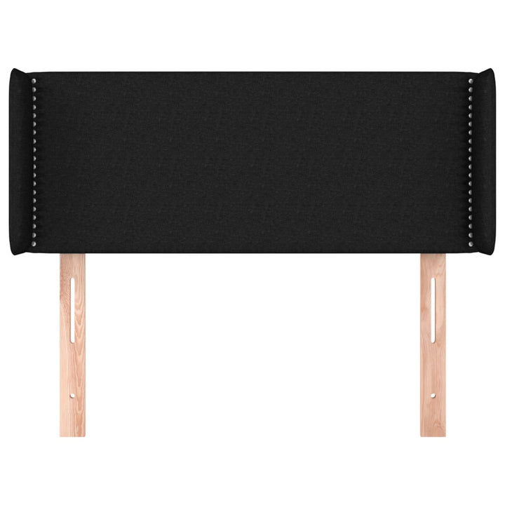 sengegavl med kanter 83x16x78/128 cm stof sort