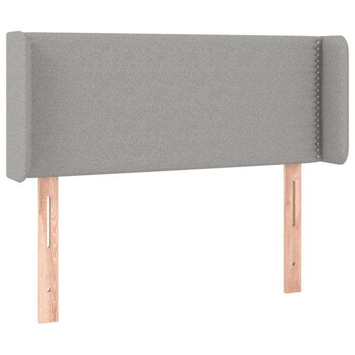 sengegavl med kanter 93x16x78/128 cm stof lysegrå