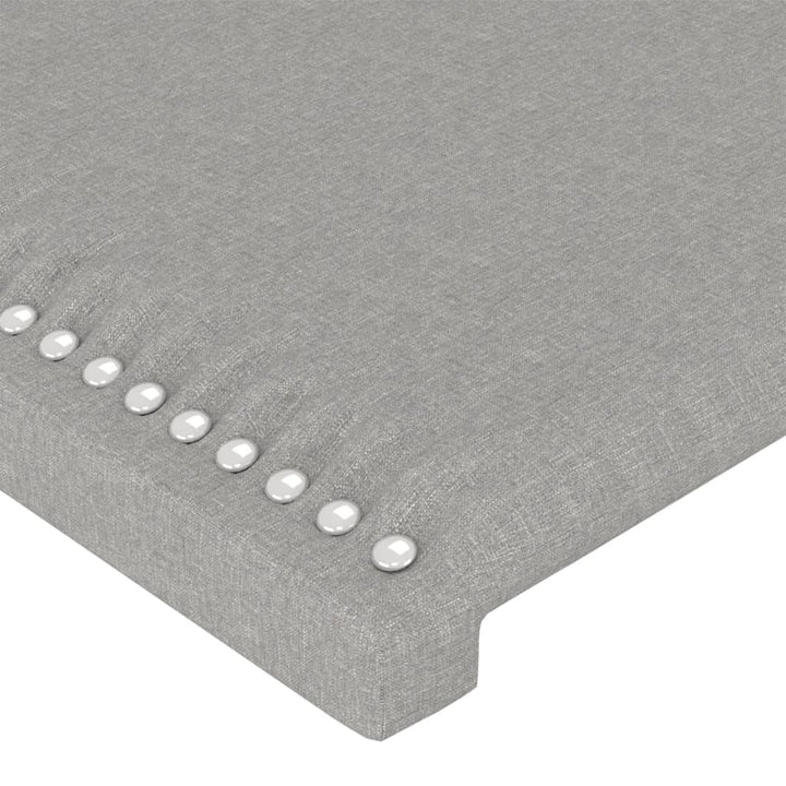 sengegavl med kanter 93x16x78/128 cm stof lysegrå