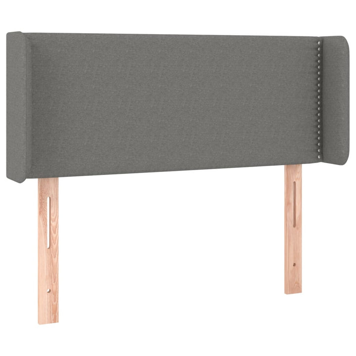 sengegavl med kanter 93x16x78/88 cm stof mørkegrå