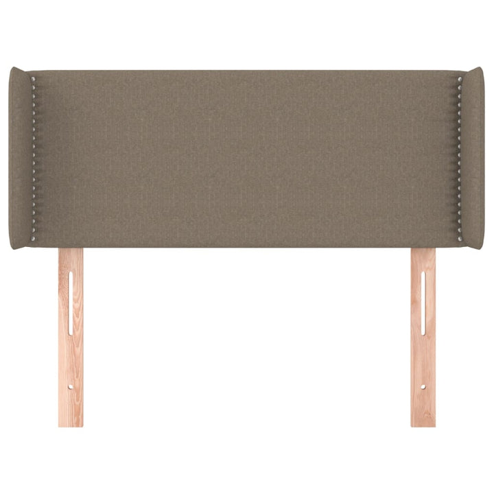 sengegavl med kanter 93x16x78/88 cm stof gråbrun