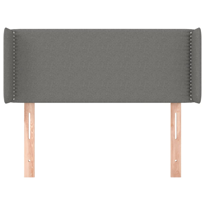 sengegavl med kanter 103x16x78/88 cm stof mørkegrå