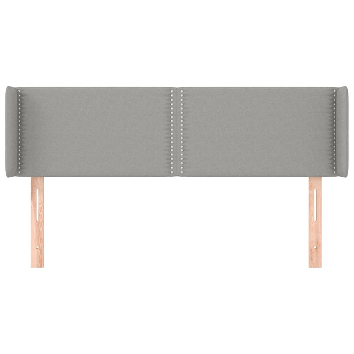sengegavl med kanter 147x16x78/88 cm stof lysegrå