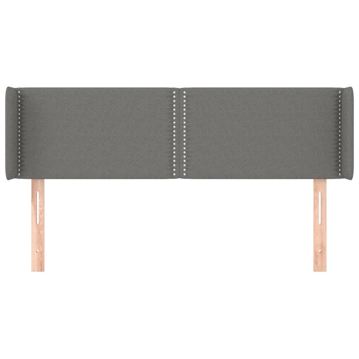 sengegavl med kanter 147x16x78/88 cm stof mørkegrå