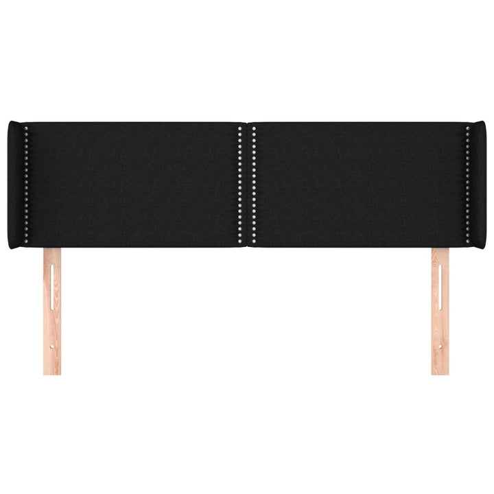sengegavl med kanter 147x16x78/88 cm stof sort