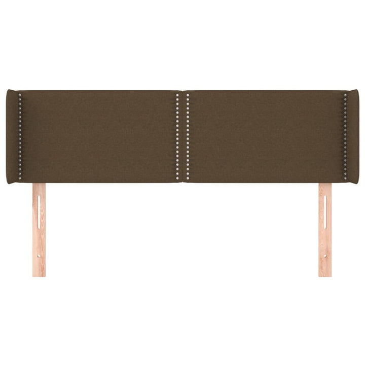 sengegavl med kanter 147x16x78/88 cm stof mørkebrun