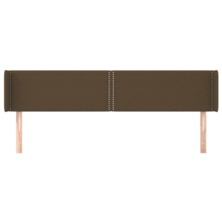 sengegavl med kanter 183x16x78/88 cm stof mørkebrun