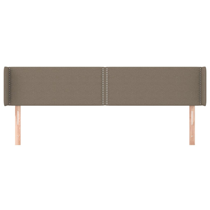sengegavl med kanter 183x16x78/88 cm stof gråbrun