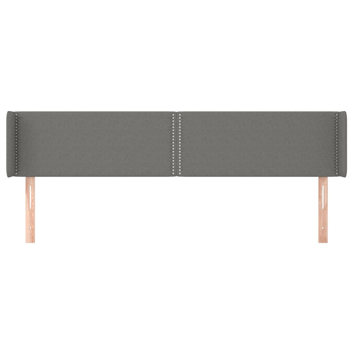 sengegavl med kanter 203x16x78/88 cm stof mørkegrå