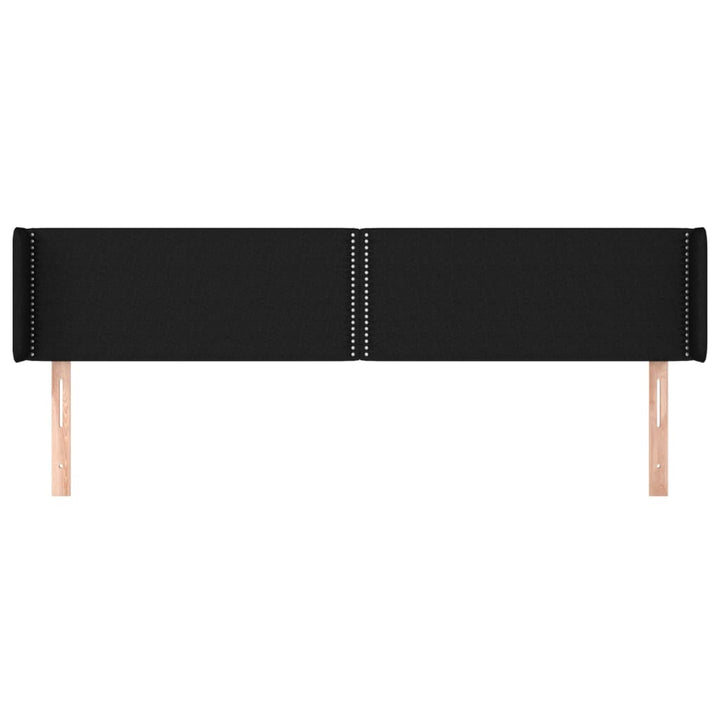 sengegavl med kanter 203x16x78/88 cm stof sort