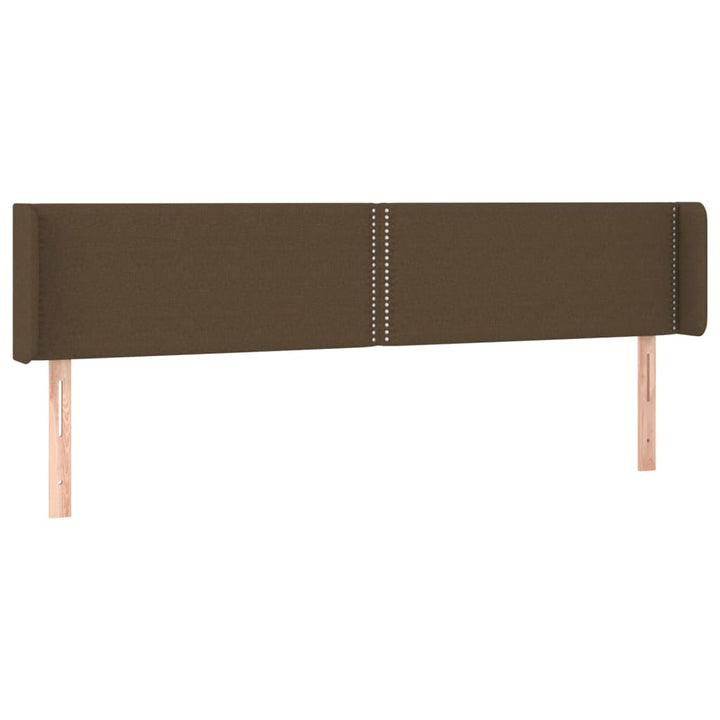 sengegavl med kanter 203x16x78/88 cm stof mørkebrun