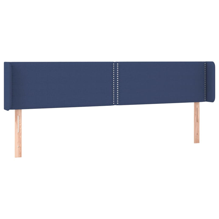 sengegavl med kanter 203x16x78/88 cm stof blå