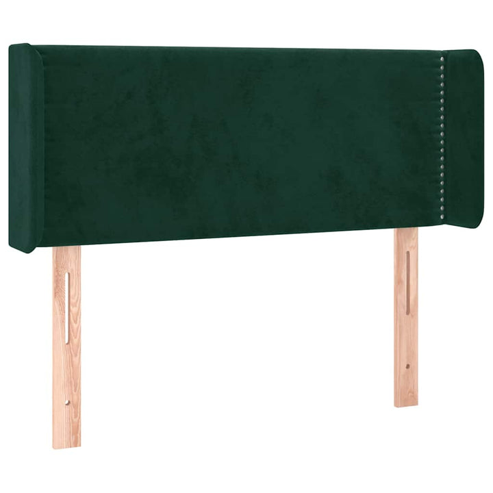 sengegavl med kanter 83x16x78/88 cm fløjl mørkegrøn