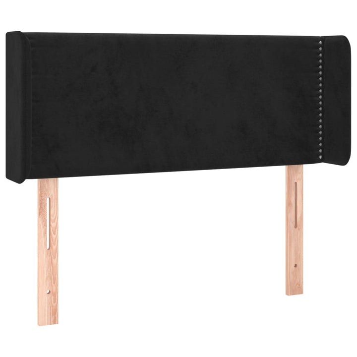 sengegavl med kanter 103x16x78/88 cm fløjl sort