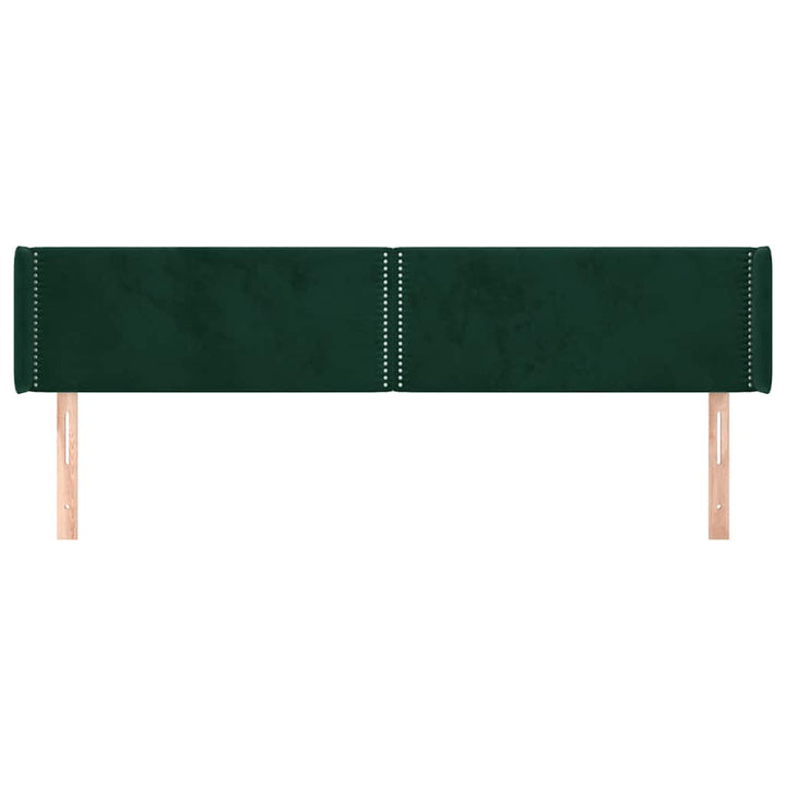 sengegavl med kanter 183x16x78/88 cm fløjl mørkegrøn